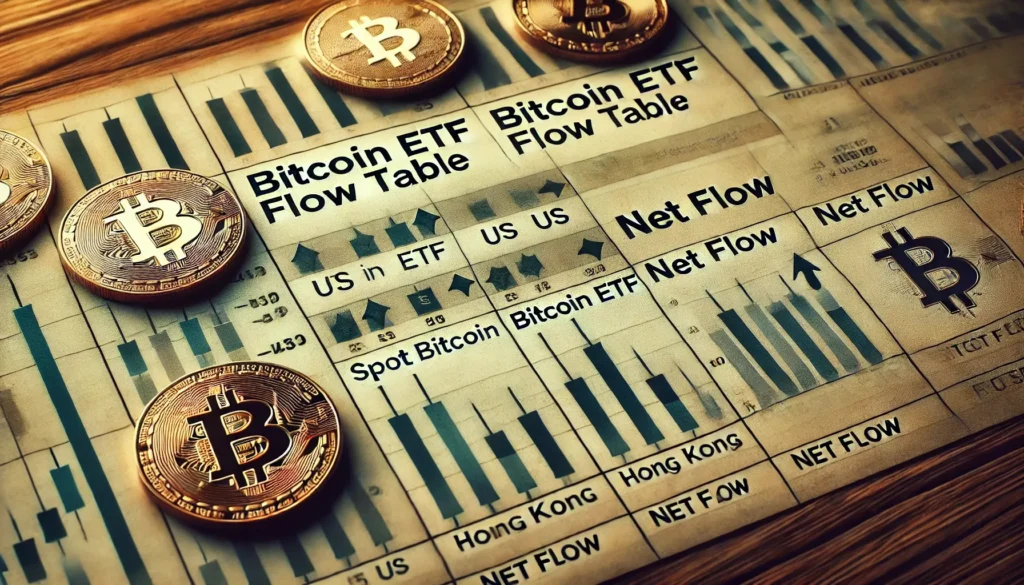 bitcoin etf flow table