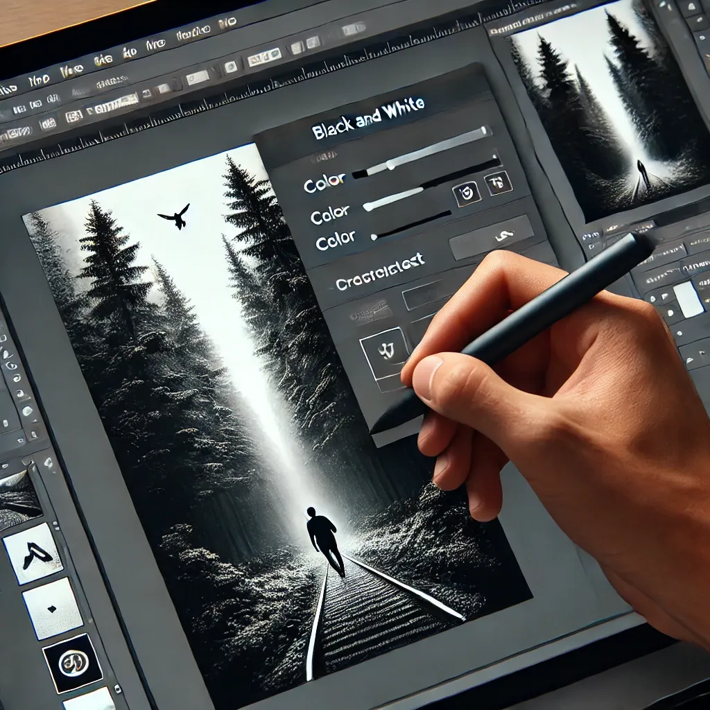Photoshop black and white conversion shortcut