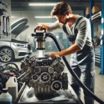 Engine oil residue removal