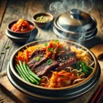 Beef of pressure cooker kimchi bean sprouts