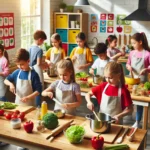 Elementary school cooking practice