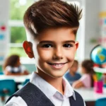 Elementary school student short dandy cut