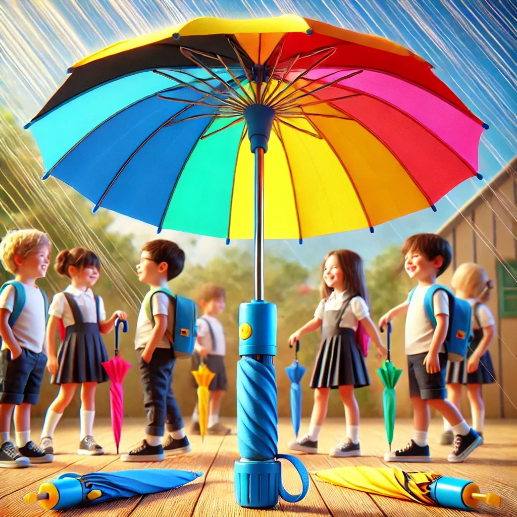 Elementary school student 3 -stage automatic umbrella