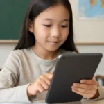Elementary school student tablet support