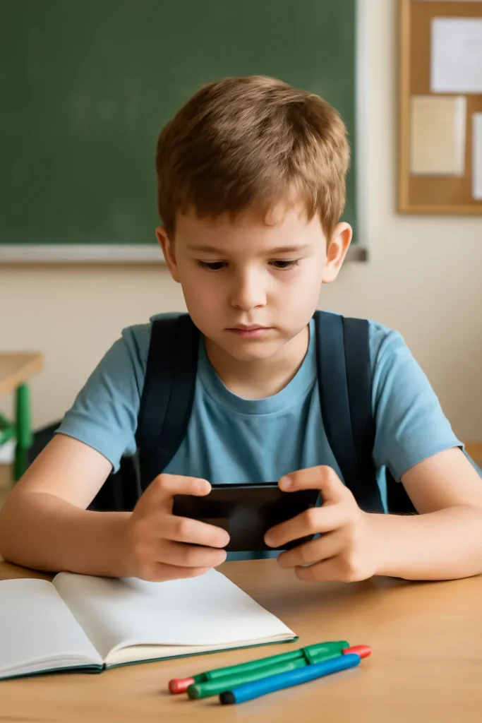 Elementary school student phone game