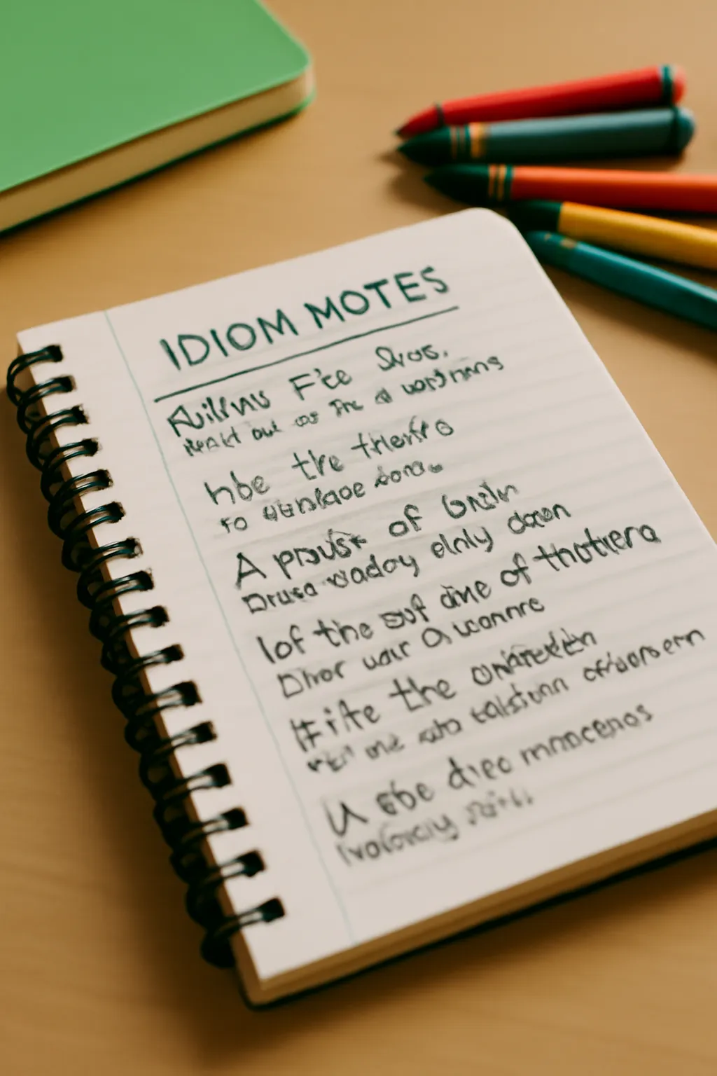 Elementary school idiom notes that elementary school students must know