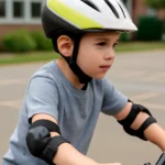 Elementary school bicycle helmet protector