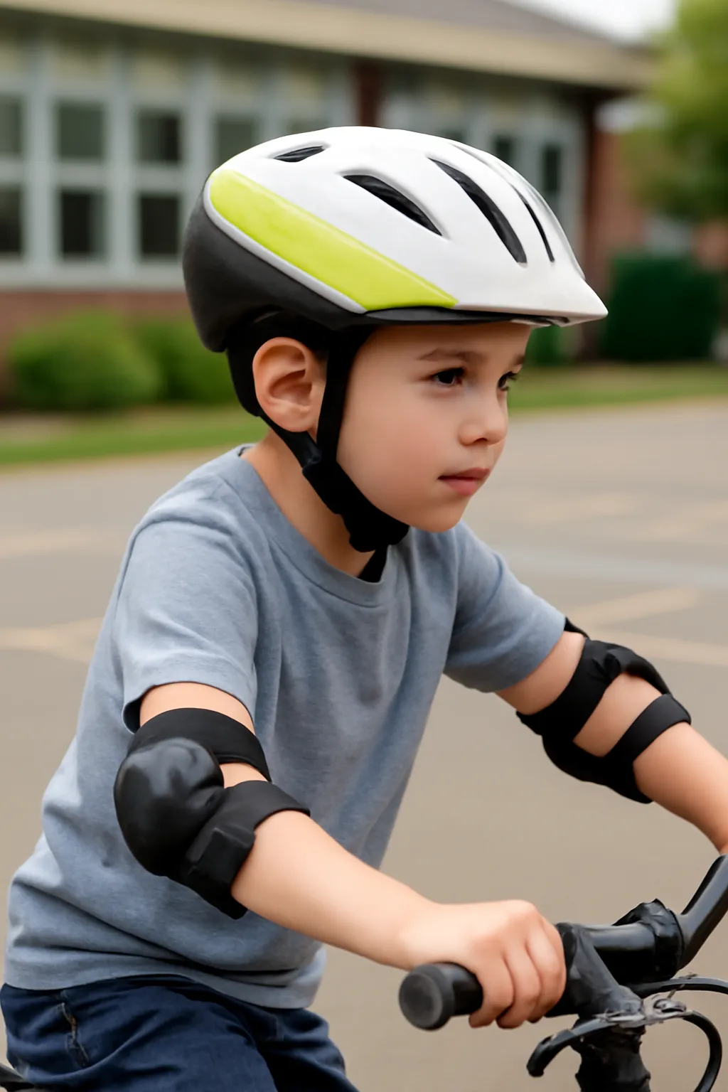 Elementary school bicycle helmet protector