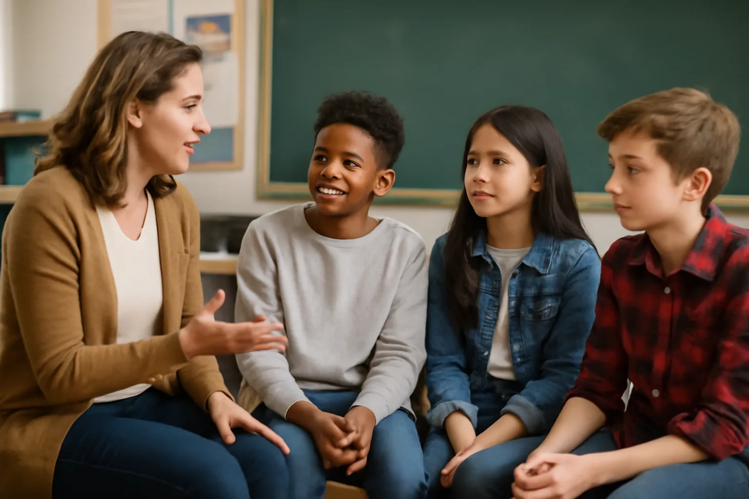 Conversation with junior high school students