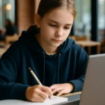 Middle school student Alba illegal