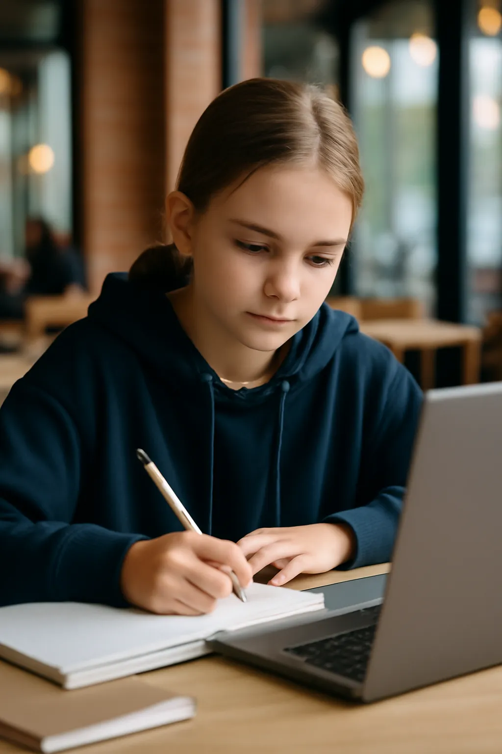 Middle school student Alba illegal