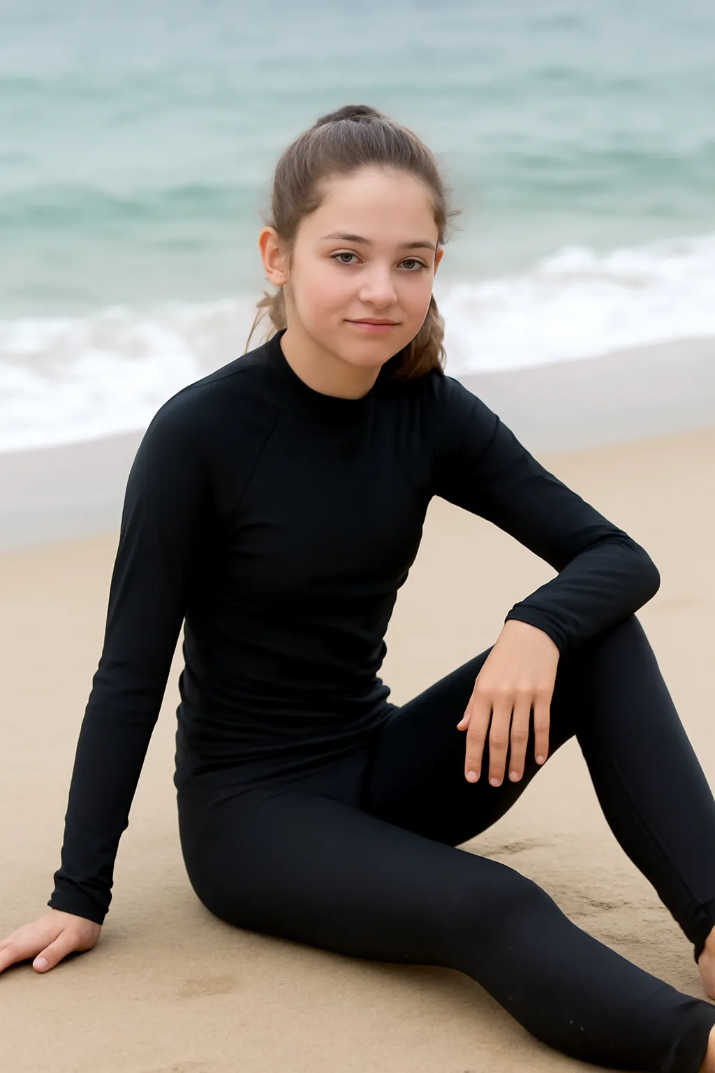 Middle school student rash guard leggings