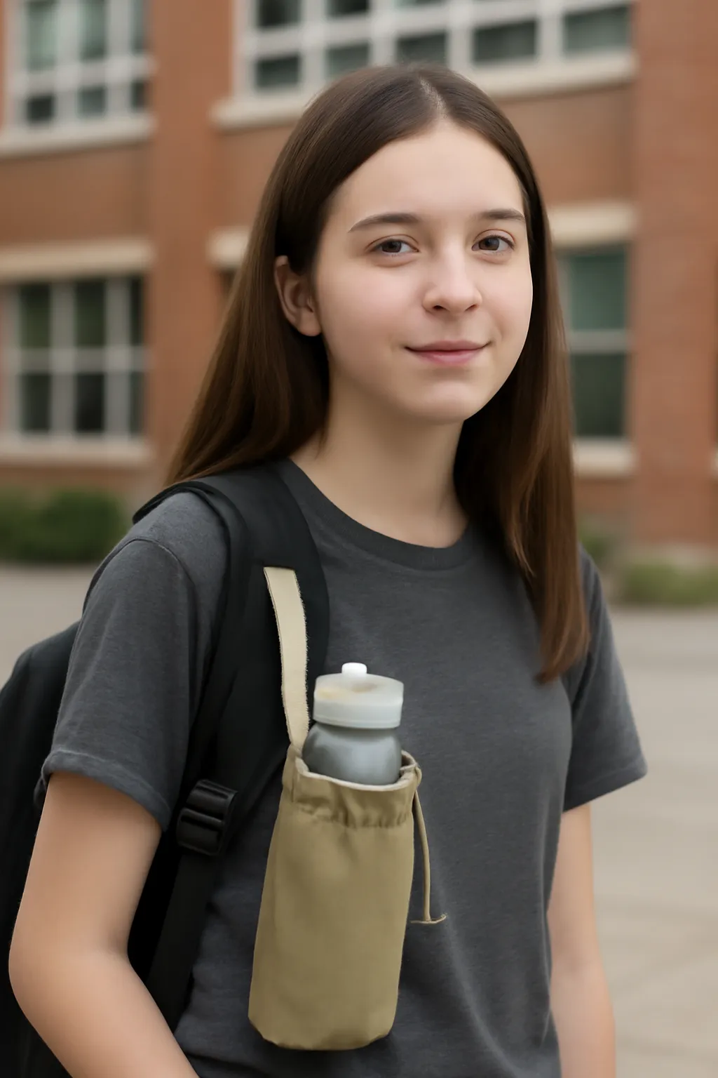 Middle school student water bottle pouch