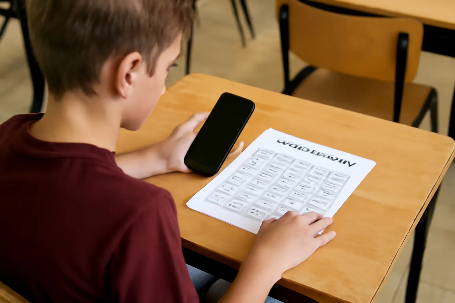 Middle school student class schedule