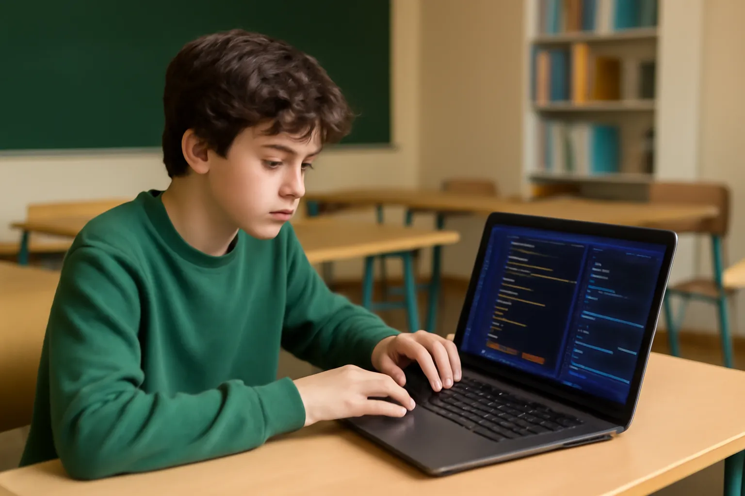 Middle school student coding study