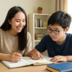 Middle school students tutoring Busan
