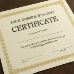 High school student certificate