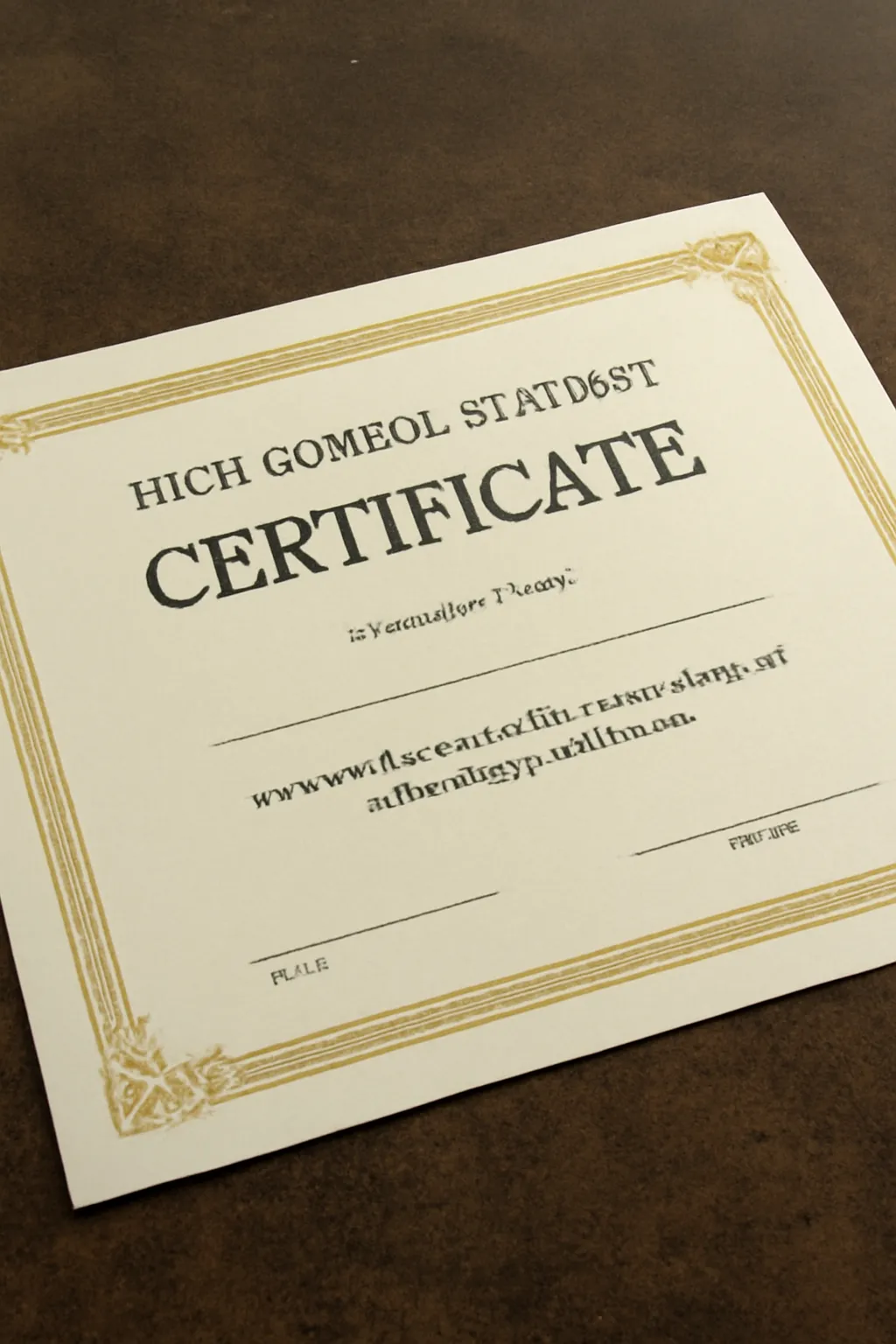 High school student certificate