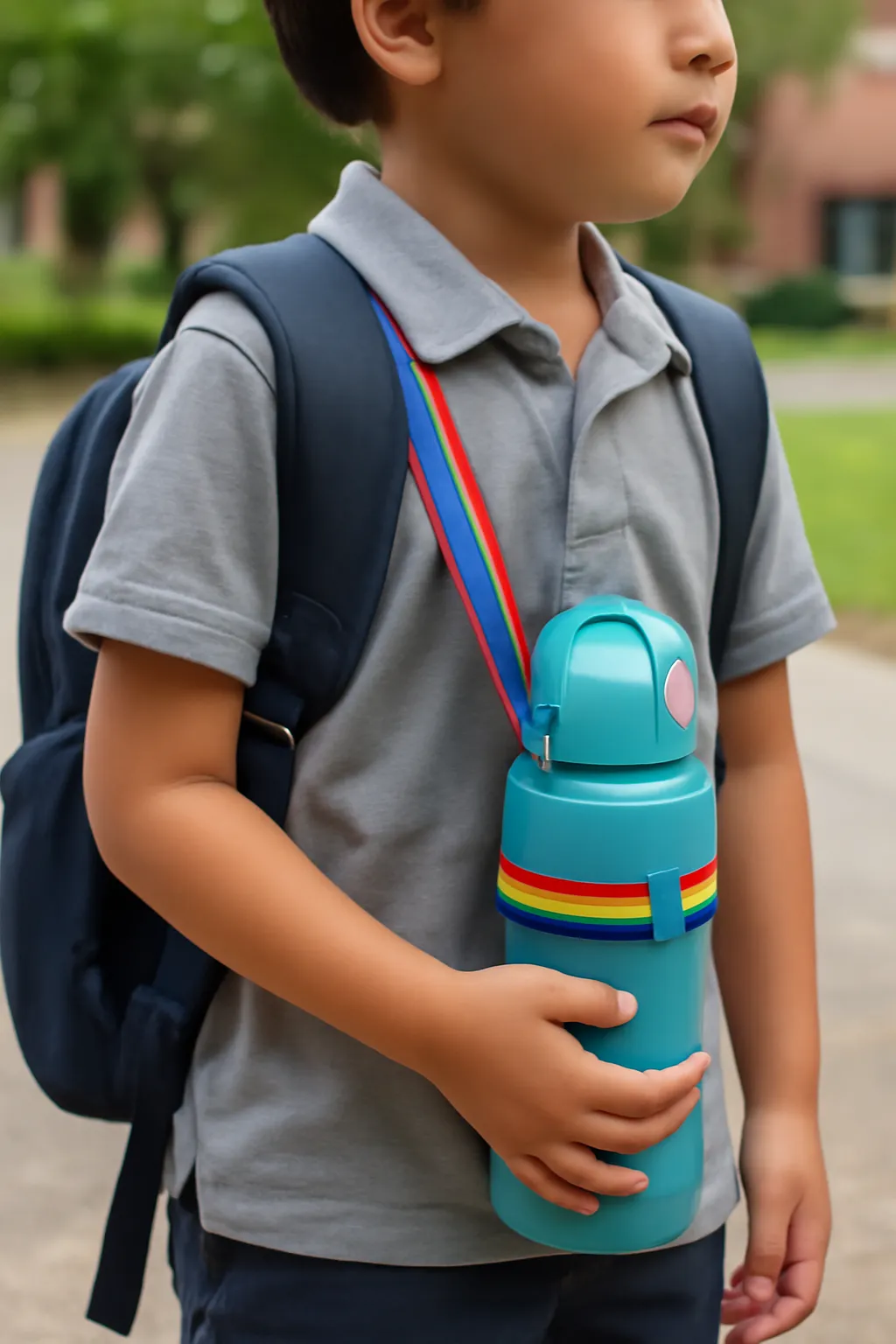 Elementary school water bottle strap