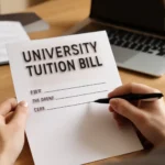 University student tuition bill