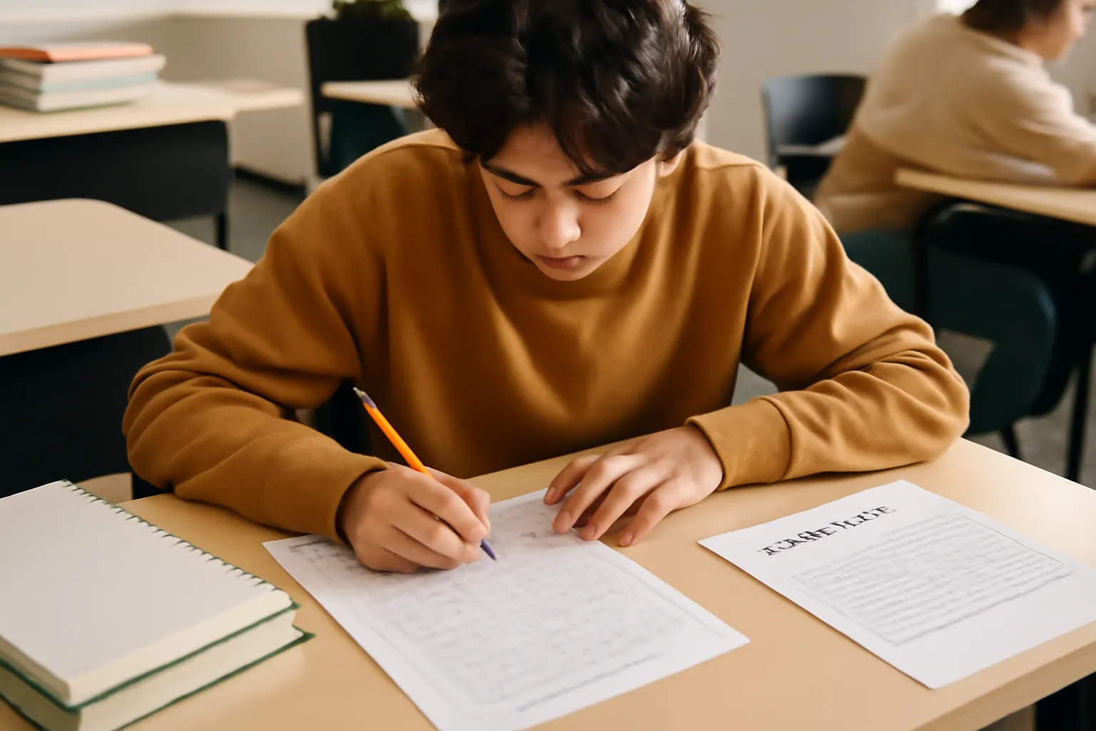 High school student midterm exams