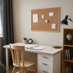 High school room interior desk