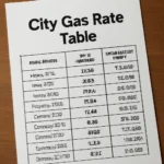City gas rate table