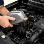 LPG vehicle engine oil exchange cycle