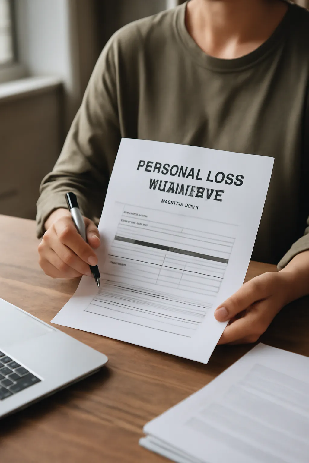Confirmation of personal loss insurance subscription details