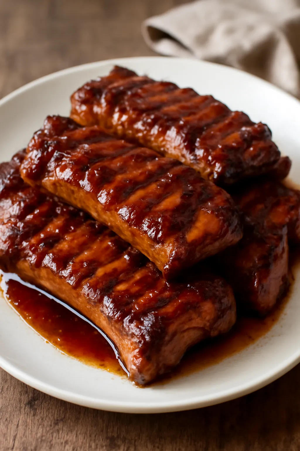Moisture red wine rippled pork ribs