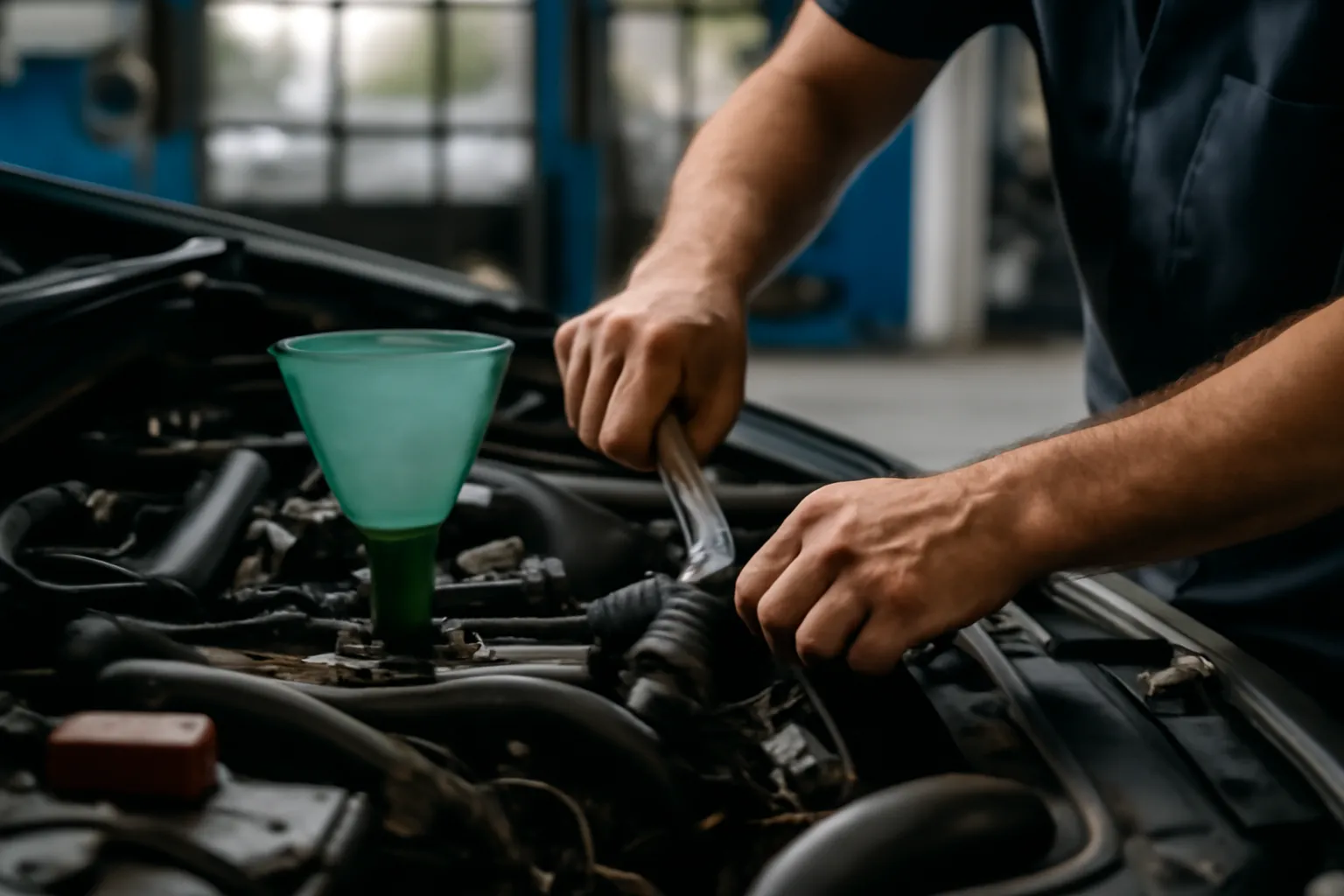 Repair when the engine oil is counted