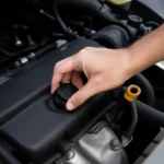 How to close the engine oil lid