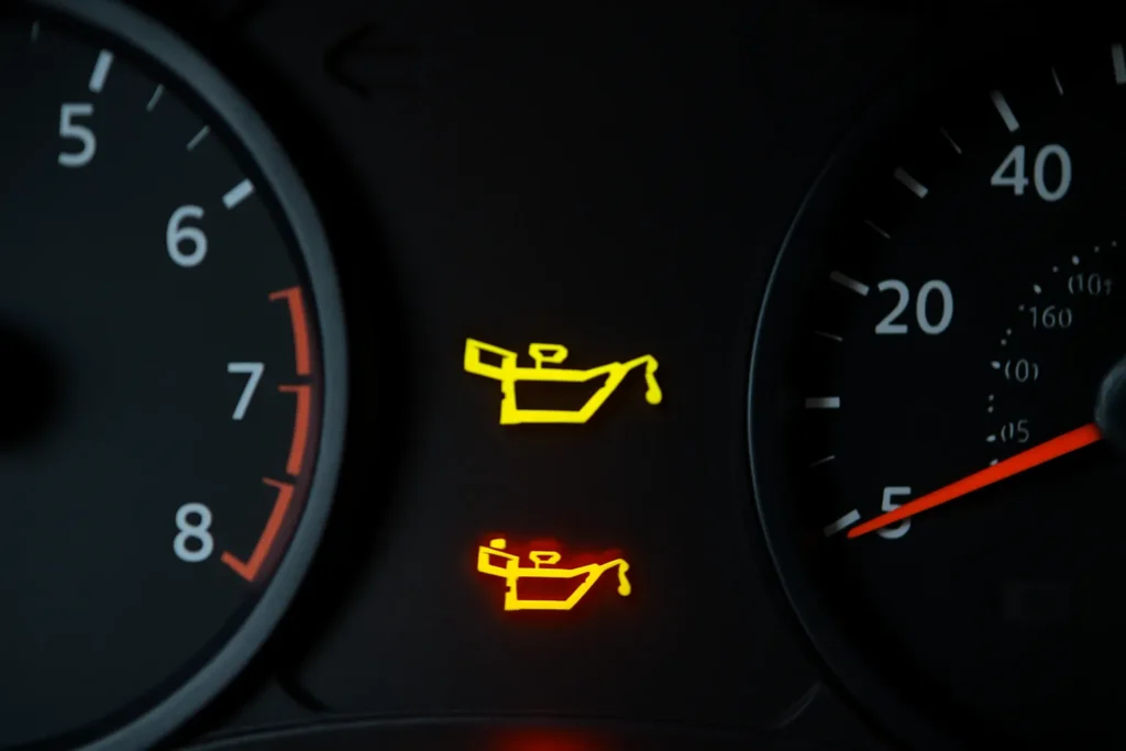 Engine oil warning lights flicker
