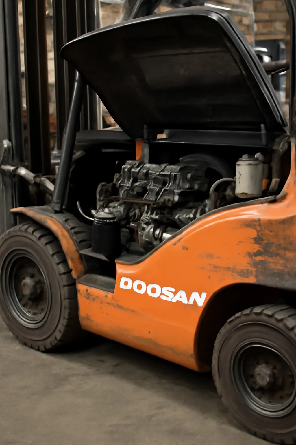 Doosan forklift engine engine oil replacement method