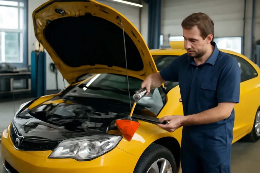 Taxi engine oil replacement cycle