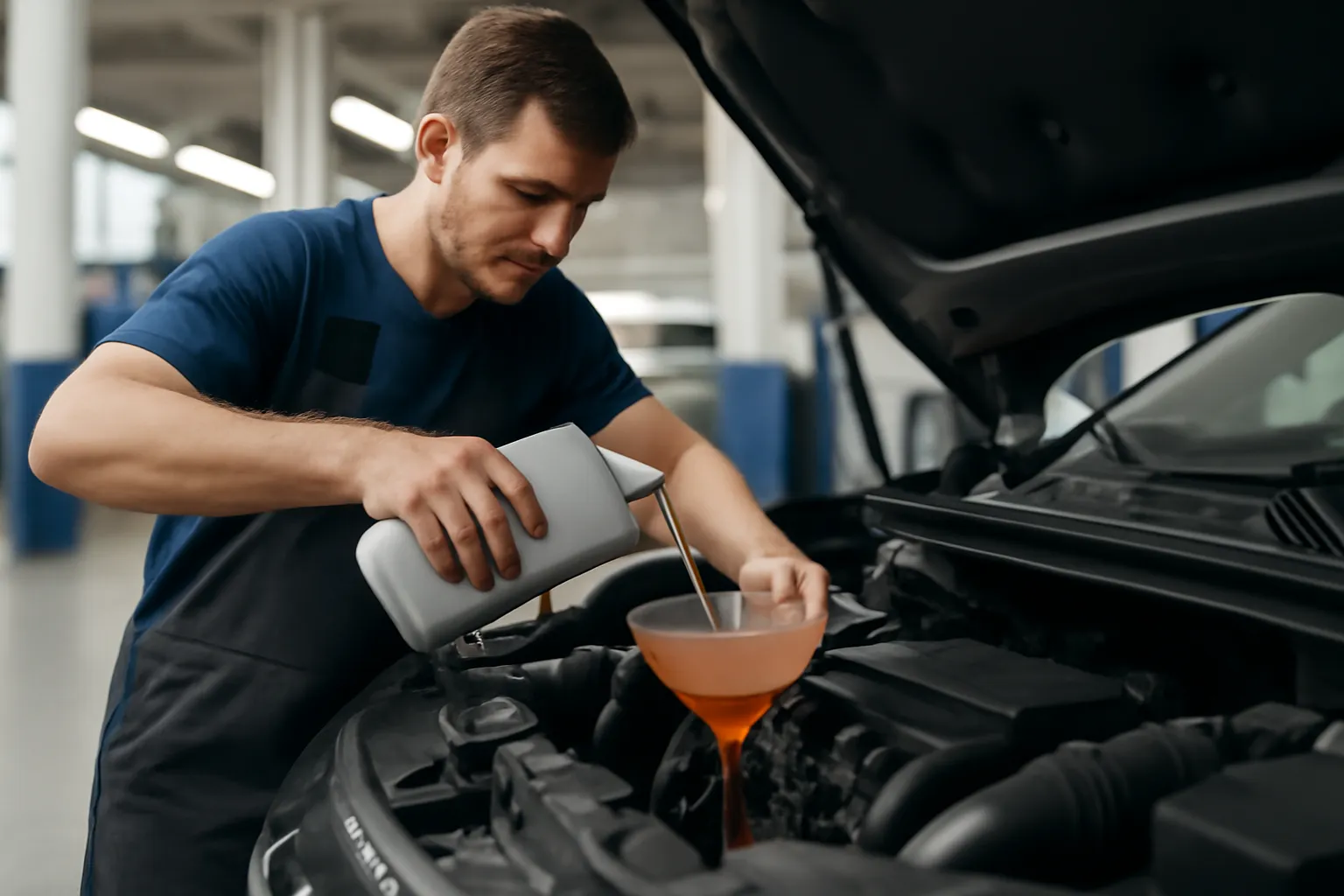 Engine oil flushing method