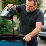 Thread the engine oil barrel