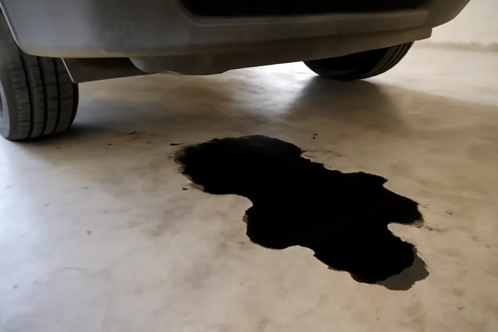 Engine oil leakage symptoms