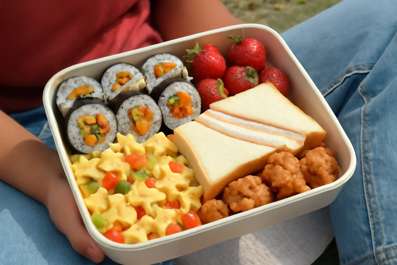 Elementary school student picnic lunch box