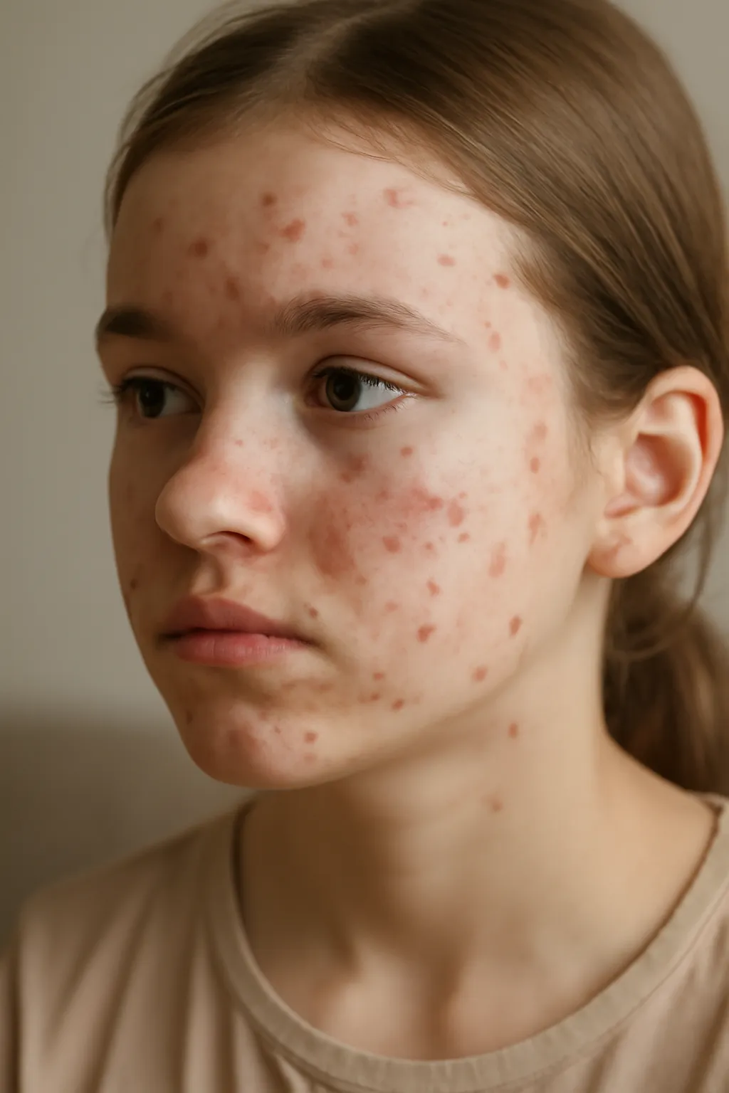 Elementary school acne skin