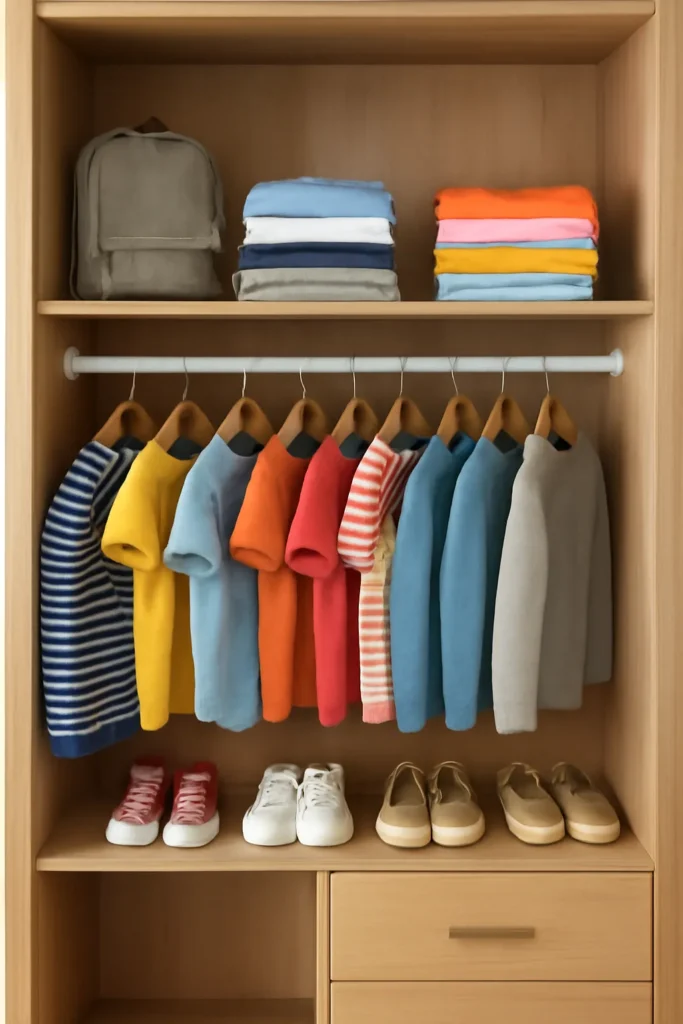Elementary school wardrobe organization