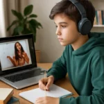 Middle school student online lecture
