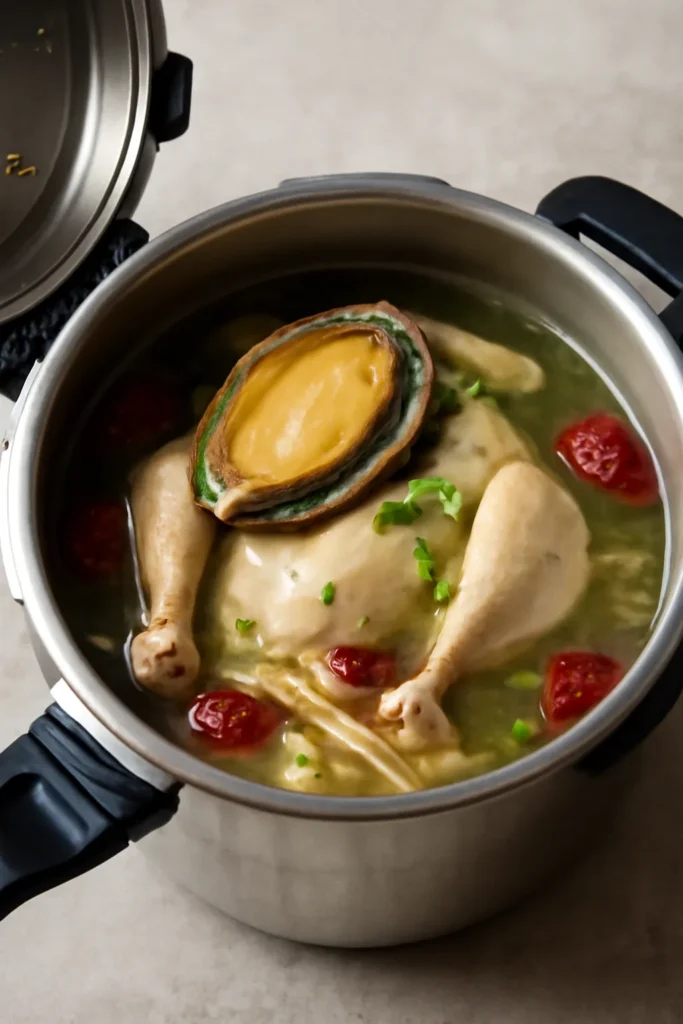Pressure cooker abalone samgyetang