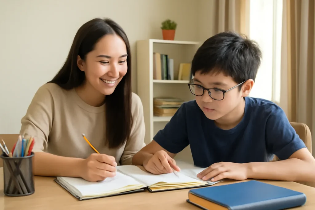 Middle school students tutoring Busan