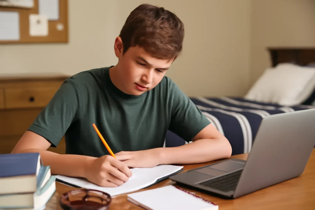 Middle school student study schedule