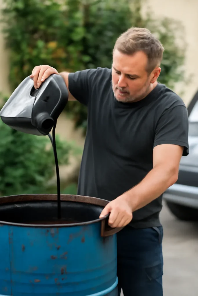 Thread the engine oil barrel